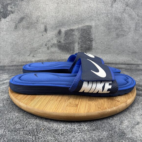 Nike Benassi Solarsoft Shoes Mens Size 13 Blue Slide Sandals 705513-414 - Picture 4 of 11